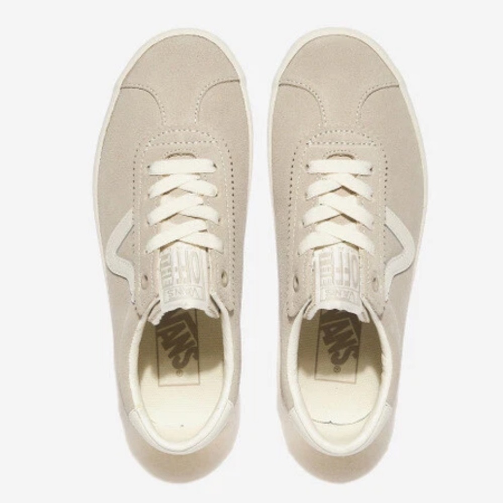 FREE PEOPLE by VANS Sport Low Suede Sneakers Cream and White Casual Sneakers - Picture 2 of 10